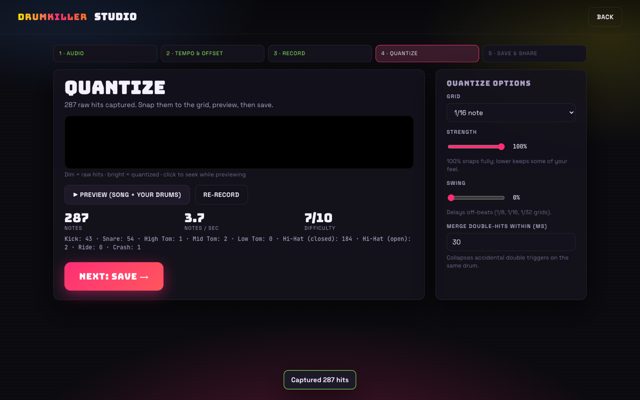 Studio quantize screen